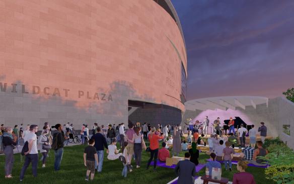 Rendering of people watching a concert at the new Ryan Field at Northwestern University