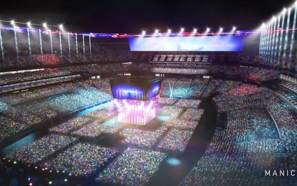 Rendering of a concert at New Nissan Stadium