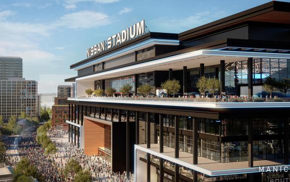 Rendering of the exterior of New Nissan Stadium